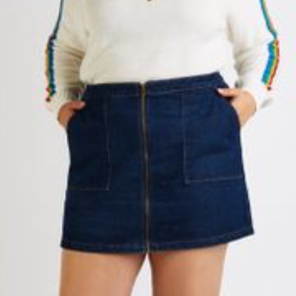Plus Size Jean Skirt